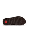 FitFlop F-Mode Knot Soft Leather Toe Post Flatform Sandals - Metallic Chocolate Brown
