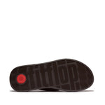FitFlop F-Mode Knot Soft Leather Toe Post Flatform Sandals - Metallic Chocolate Brown