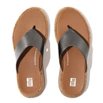 FitFlop F-Mode Leather Flatform Sandals - Classic Pewter Mix
