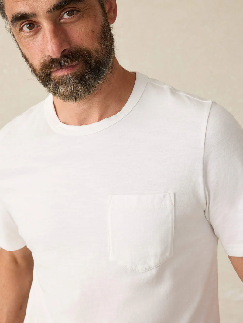 Faherty Sunwashed Pocket T-Shirt - White