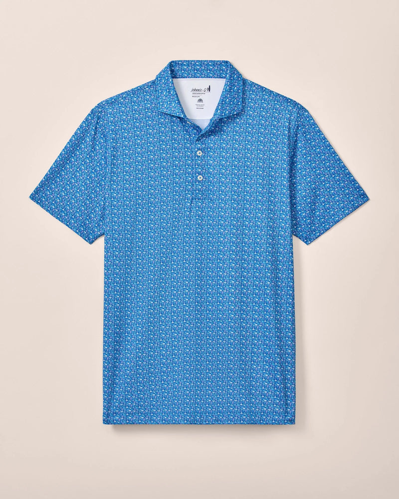 Johnnie-O Men's Floral Reef Performance Polo Shirt - Palisades Blue