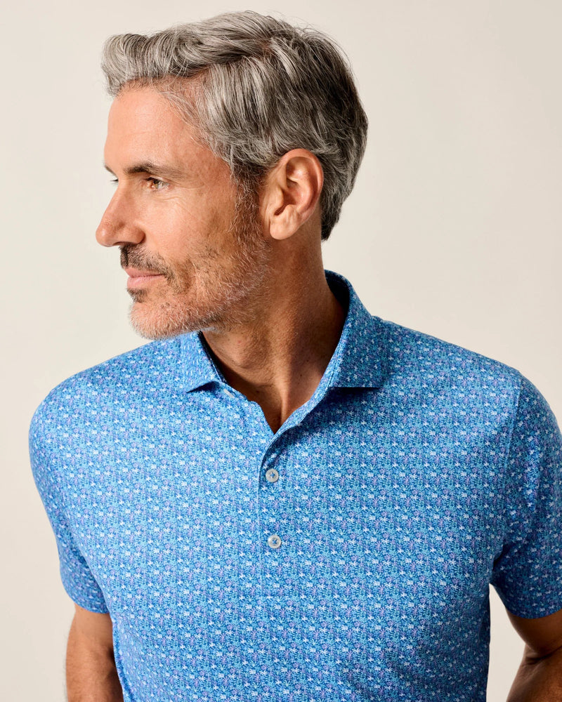 Johnnie-O Men's Floral Reef Performance Polo Shirt - Palisades Blue