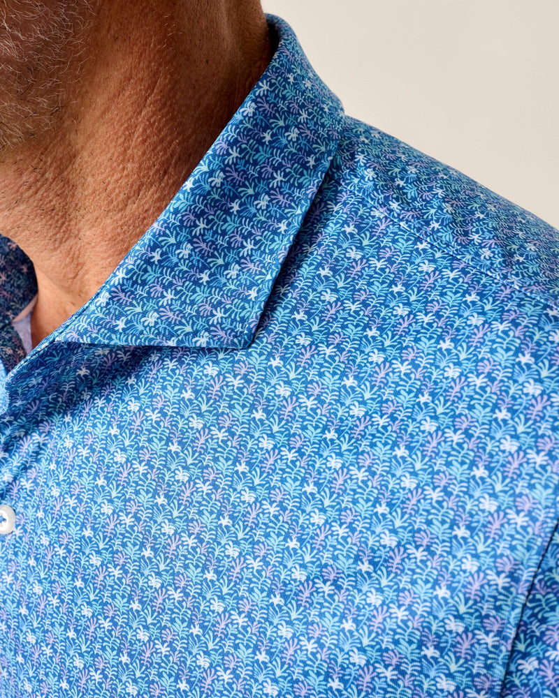 Johnnie-O Men's Floral Reef Performance Polo Shirt - Palisades Blue