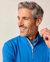 Johnnie-O Men's Motion Performance 1/4 Zip Pullover Sweater - Palisades Blue