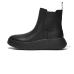 FitFlop F-Mode Leather Flatform Chelsea Boots - All Black