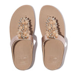 FitFlop Fino Bauble Bead Leather Sandals - Metallic Classic Beige