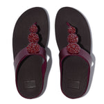 FitFlop Fino Beadie Button Metallic Sandals - Metallic Ruby