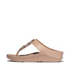 FitFlop Fino Crystal Chain Leather Sandals - Classic Beige