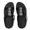 FitFlop Fino Crystal Jewel H-Bar Slide Sandals - All Black