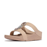 FitFlop Fino Crystal Jewel H-Bar Slide Sandals - Classic Beige