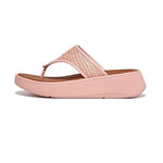 FitFlop F-Mode Woven Raffia Flatform Sandals - Pink Salt