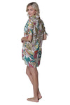 J Valdi Funky Palm Button Tunic Coverup - Multi