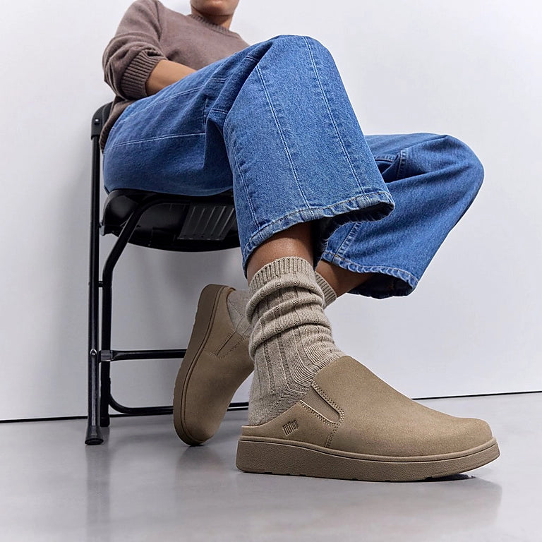 FitFlop Gen-FF Elasticated Suede Mules - Taupe