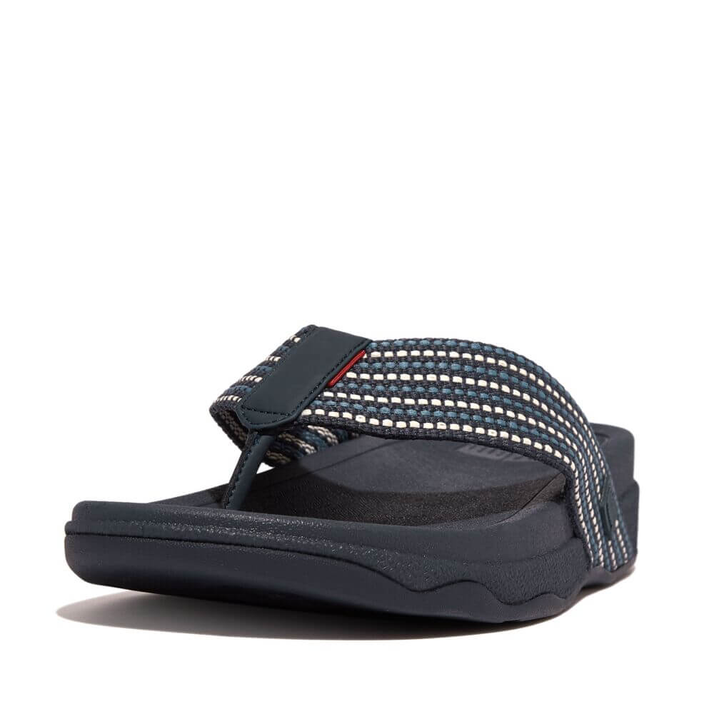 FitFlop Mens Surfer Weave Stripe Sandals in Midnight Navy