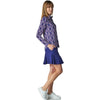G Lifestyle Stained Glass Long Sleeve Zip Mock Neck Top - Navy