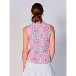 G Lifestyle Print Sleeveless Polo Top - Tile Pink