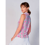 G Lifestyle Print Sleeveless Polo Top - Tile Pink