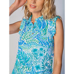 G Lifestyle Starfish Short Sleeve Polo Dress With Gold Buttons - Bright Peri