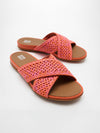 FitFlop Gracie Woven Cross Slide Sandals - Satsuma / Pink Perfect Mix