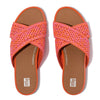 FitFlop Gracie Woven Cross Slide Sandals - Satsuma / Pink Perfect Mix