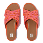FitFlop Gracie Woven Cross Slide Sandals - Satsuma / Pink Perfect Mix