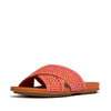 FitFlop Gracie Woven Cross Slide Sandals - Satsuma / Pink Perfect Mix