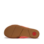 FitFlop Gracie Woven Cross Slide Sandals - Satsuma / Pink Perfect Mix