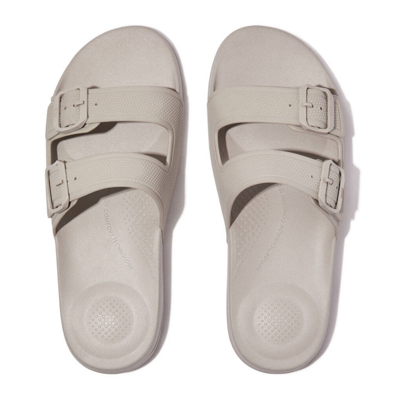 FitFlop Men's Iqushion Two-Bar Buckle Slides - Clay Grey