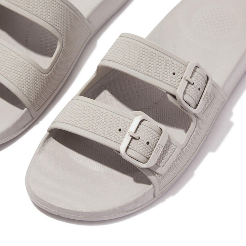 FitFlop Men's Iqushion Two-Bar Buckle Slides - Clay Grey