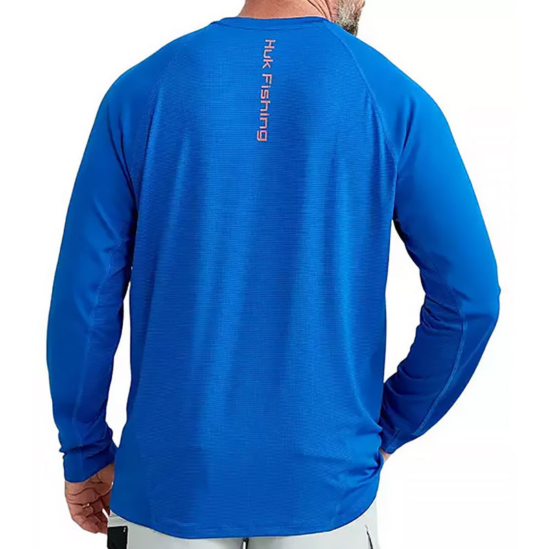 Huk Icon Long Performance Crew T-Shirt - Ocean Blue