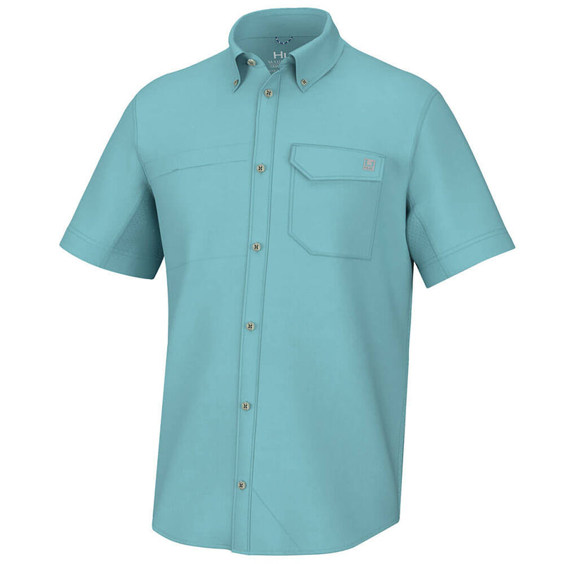 Huk Tide Point Short Sleeve Sport Shirt - Marine Blue