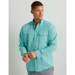 Huk Tide Point Long Sleeve Sport Shirt - Marine Blue