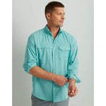 Huk Tide Point Long Sleeve Sport Shirt - Marine Blue