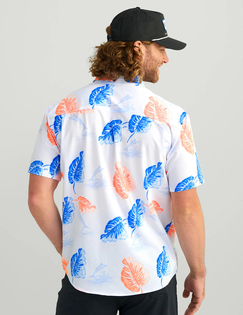 Huk Kona KC Printed Short Sleeve Sport Shirt - White 2