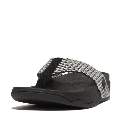 FitFlop Surfa Multi-Tone Webbing Toe-Post Sandals in Black – Island Trends