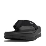 FitFlop Surff Two-Tone Webbing Toe-Post Sandals - Black