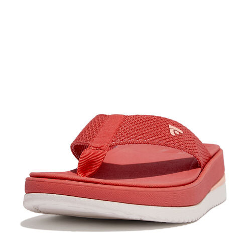 FitFlop Surff Two-Tone Webbing Toe-Post Sandals - Rosy Coral