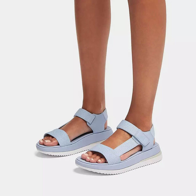 FitFlop Surff Two-Tone Webbing/Leather Back-Strap Sandals - Skywash Blue