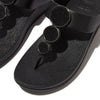 FitFlop Halo Bead-Circle Leather Toe-Post Sandals - Black