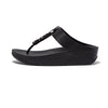 FitFlop Halo Bead-Circle Leather Toe-Post Sandals - Black