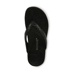 Vionic Dillon Shine Toe-Post Sandals - Black Rhinestone