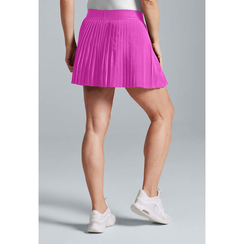 IBKUL Women's 13-Inch Solid Pleat Skort - Hot Pink