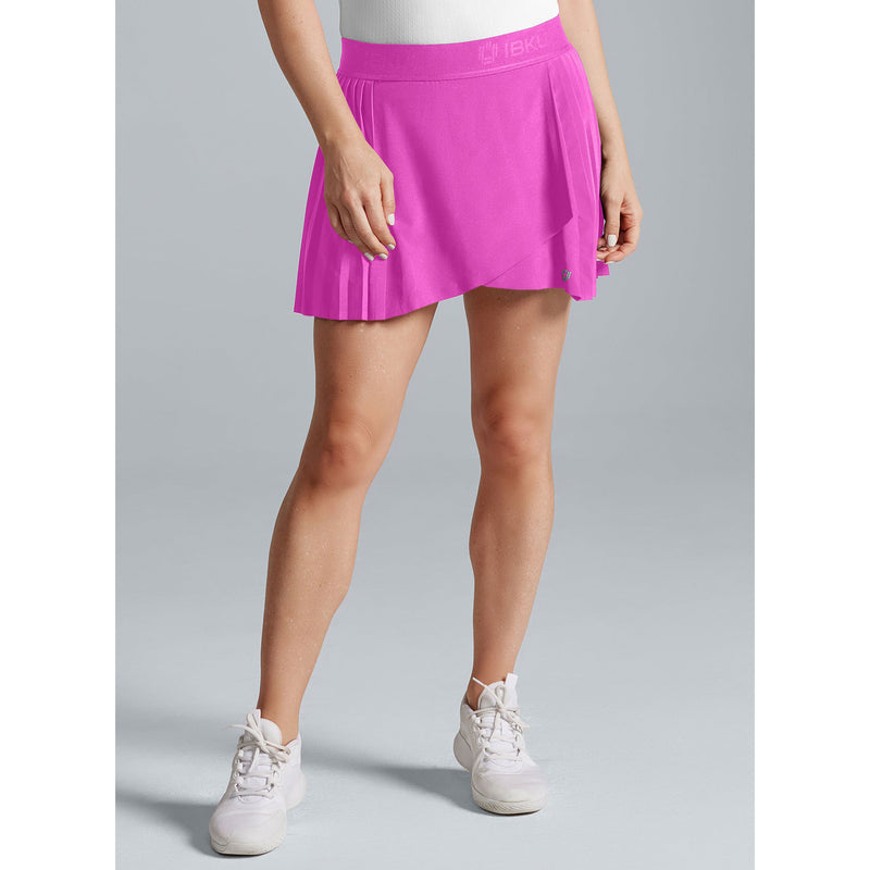 IBKUL Women's 13-Inch Solid Pleat Skort - Hot Pink