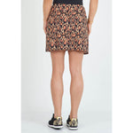 IBKUL Gemma 17 1/2-Inch Print Layered Skort - Brown/Black