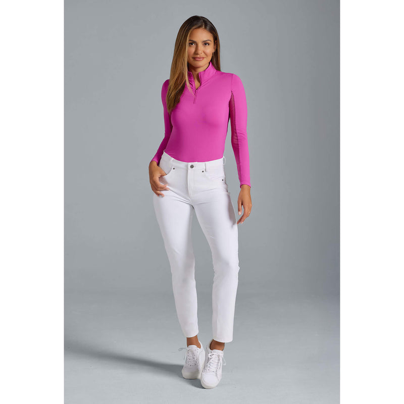 IBKUL Women's 28-Inch 5 Pocket Performance Pant - White