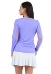 IBKUL Womens Long Sleeve Crew Solid Top - Lavender