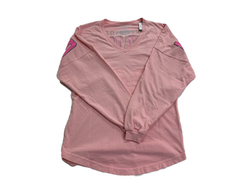 Island Trends Womens Marco Island V Neck L/S T-Shirt - Pink Sorbet