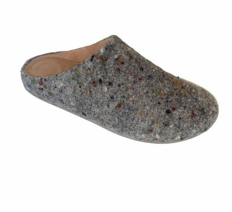 FitFlop Chrissie Speckle Wool Slipper - Steel Grey