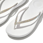 FitFlop Iqushion Sparkle Flip Flops Sandals - Urban White