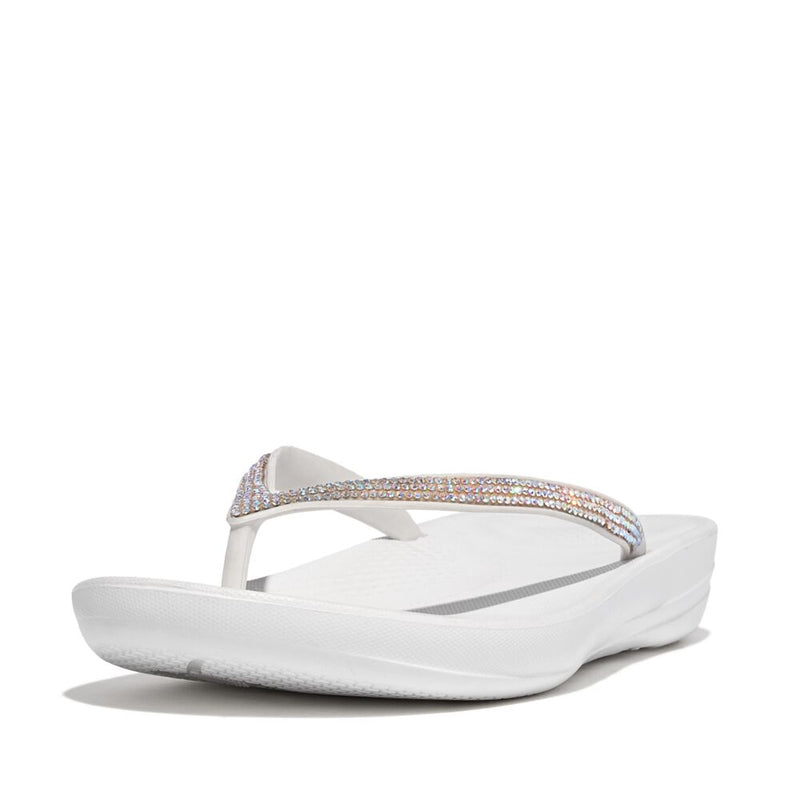 FitFlop Iqushion Sparkle Flip Flops Sandals - Urban White